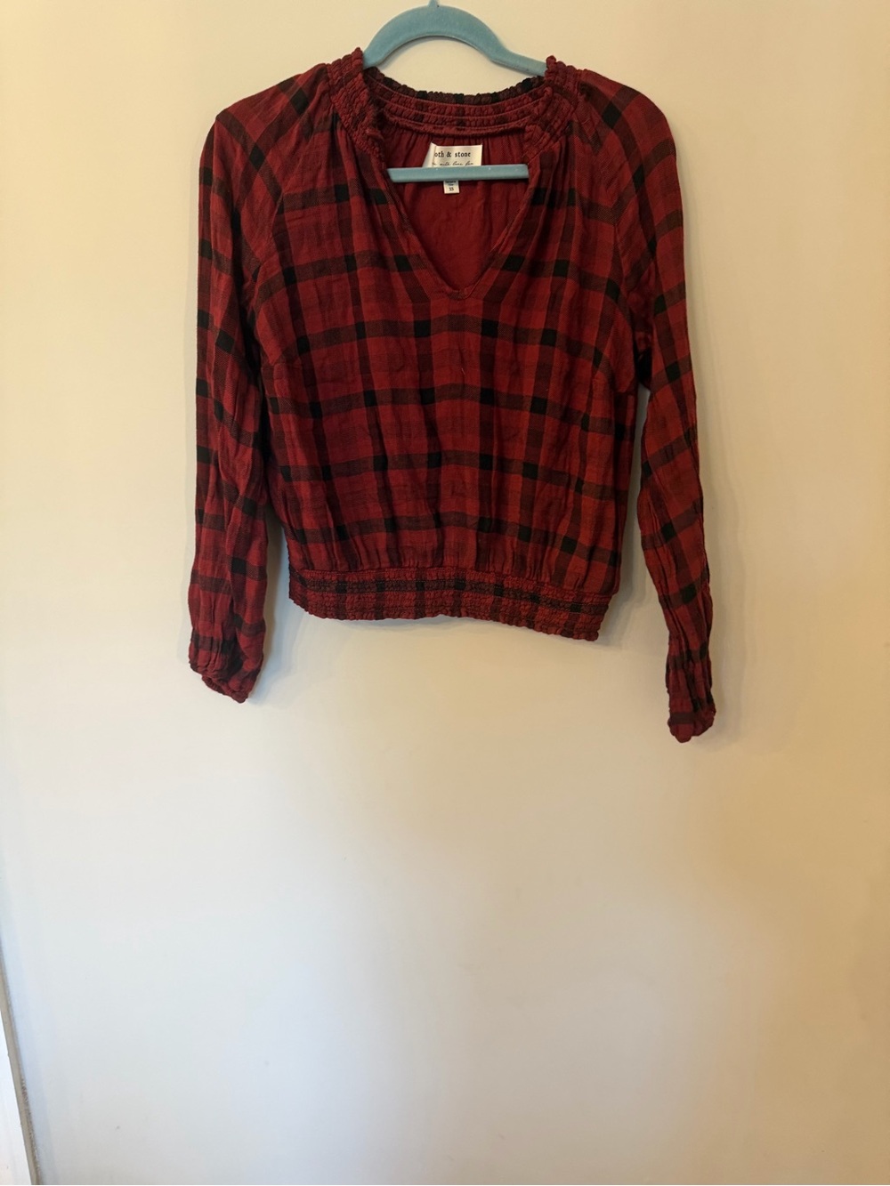 Buffalo plaid dark academia top size extra small